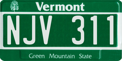 VT license plate NJV311