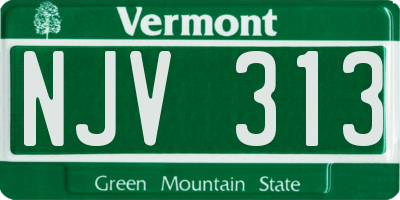 VT license plate NJV313