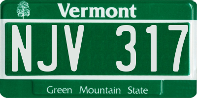 VT license plate NJV317