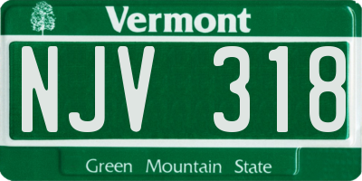 VT license plate NJV318