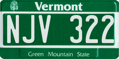 VT license plate NJV322