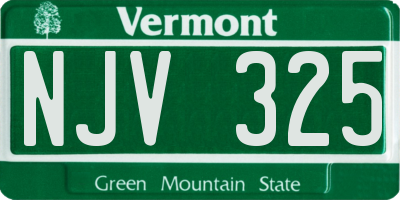 VT license plate NJV325