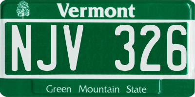 VT license plate NJV326