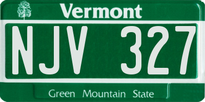 VT license plate NJV327