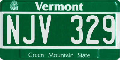 VT license plate NJV329