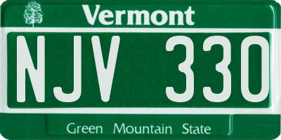 VT license plate NJV330