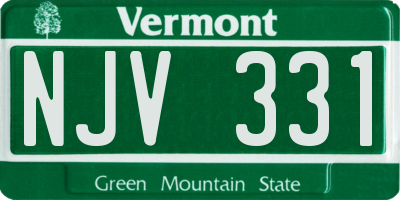VT license plate NJV331