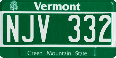 VT license plate NJV332
