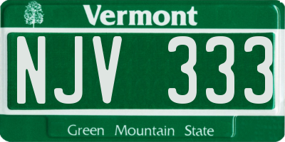 VT license plate NJV333