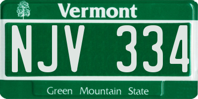 VT license plate NJV334