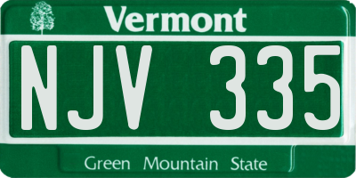 VT license plate NJV335