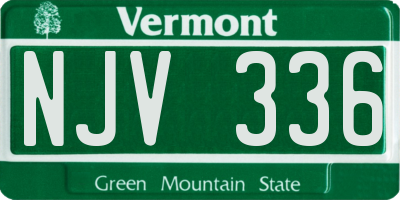 VT license plate NJV336