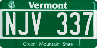 VT license plate NJV337