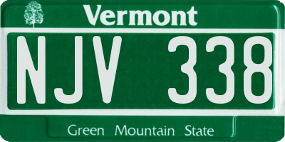 VT license plate NJV338