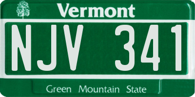 VT license plate NJV341