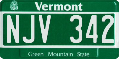 VT license plate NJV342