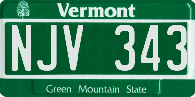 VT license plate NJV343