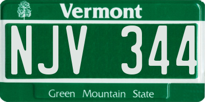 VT license plate NJV344