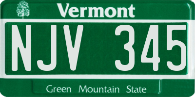 VT license plate NJV345