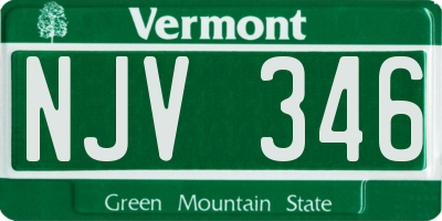 VT license plate NJV346
