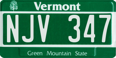 VT license plate NJV347