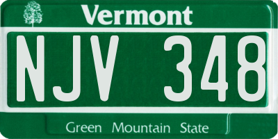 VT license plate NJV348