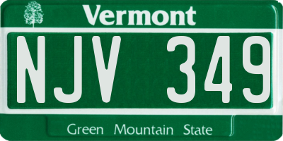 VT license plate NJV349