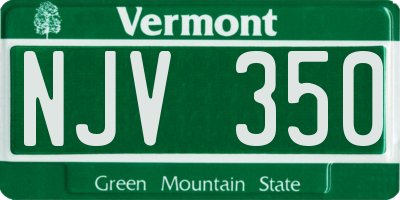 VT license plate NJV350