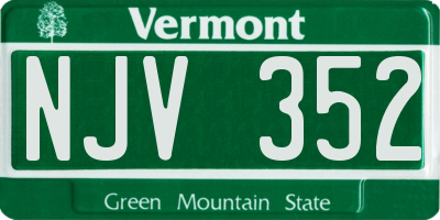 VT license plate NJV352