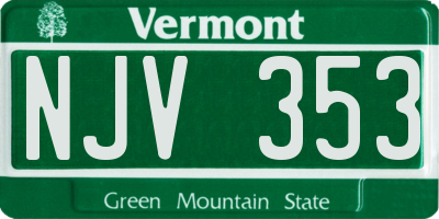 VT license plate NJV353