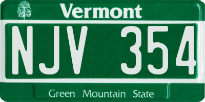 VT license plate NJV354