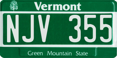 VT license plate NJV355