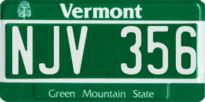 VT license plate NJV356