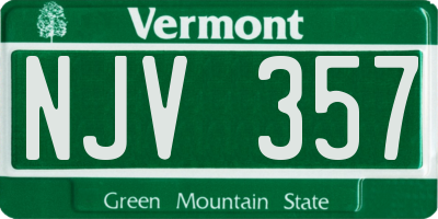 VT license plate NJV357