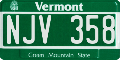 VT license plate NJV358