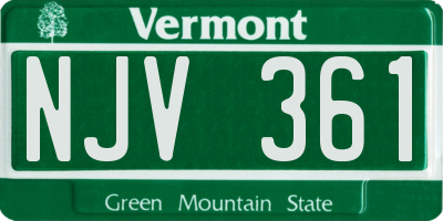 VT license plate NJV361