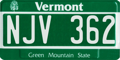 VT license plate NJV362