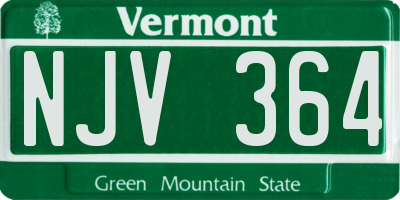 VT license plate NJV364