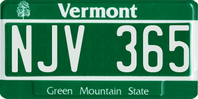 VT license plate NJV365