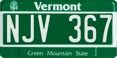 VT license plate NJV367