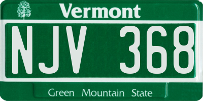 VT license plate NJV368