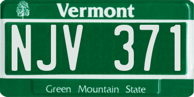 VT license plate NJV371