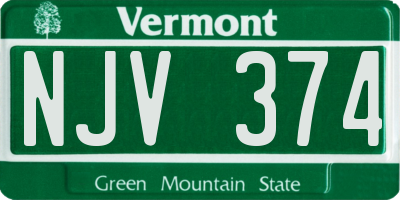 VT license plate NJV374