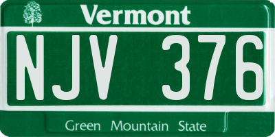 VT license plate NJV376