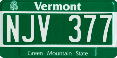 VT license plate NJV377