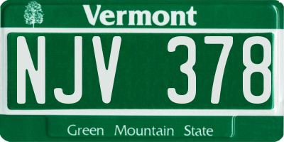 VT license plate NJV378