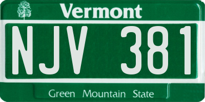 VT license plate NJV381