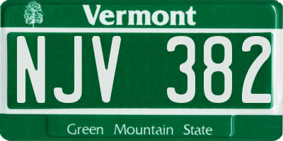 VT license plate NJV382