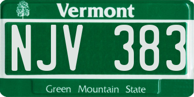 VT license plate NJV383