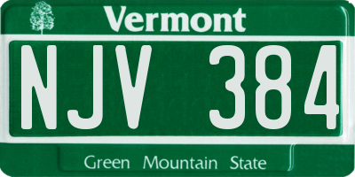 VT license plate NJV384